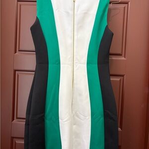 Calvin Klein Green, Black, and White Mini Dress